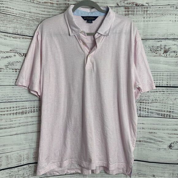 Brooks Brothers Polo Mens size XXL pink stretch Cotton short sleeve Golf Preppy - Picture 2 of 9
